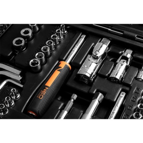 Набір інструментів Neo Tools 233шт, 1/2", 1/4", 3/8", CrV, кейс (10-078)