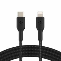 Дата кабель USB 2.0 AM to Lightning 1.0m braided black Belkin (CAA004BT1MBK)