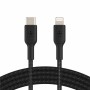 Дата кабель USB 2.0 AM to Lightning 1.0m braided black Belkin (CAA004BT1MBK)