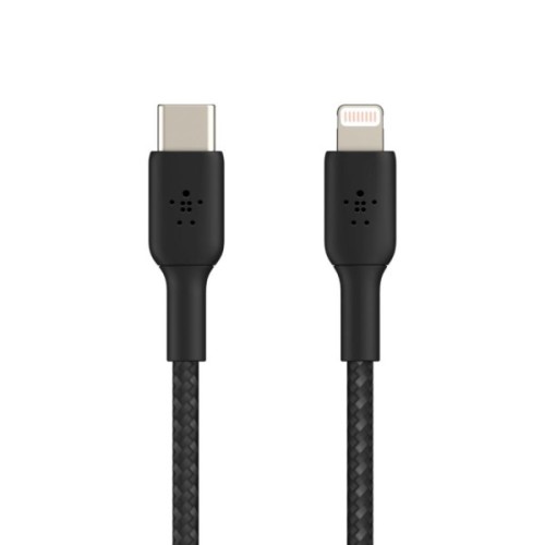 Дата кабель USB 2.0 AM to Lightning 1.0m braided black Belkin (CAA004BT1MBK)