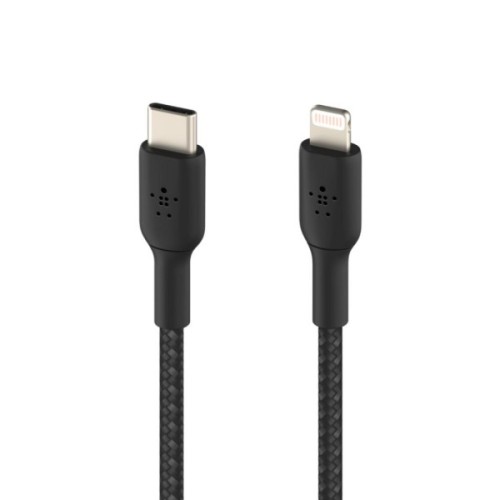 Дата кабель USB 2.0 AM to Lightning 1.0m braided black Belkin (CAA004BT1MBK)