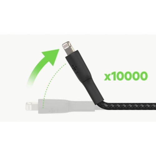Дата кабель USB 2.0 AM to Lightning 1.0m braided black Belkin (CAA004BT1MBK)