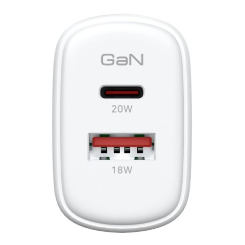 Зарядний пристрій Armorstandart 1xUSB-C + 1xUSB 20W GaN white (ARM89531)