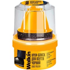Крем для взуття Walkin Крем-блиск для гладкої шкіри з аплікатором Чорний 50 г (4820184442047)