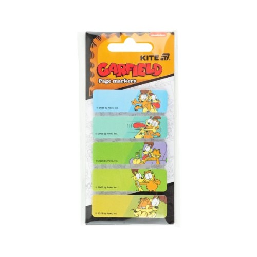 Стікер-закладка Kite паперова з малюнком Garfield, 100 шт, 5х15х50 мм, прямокутна (GF25-480)