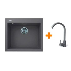 Мийка кухонна Adamant Univer сірий + змішувач (4824296912104)