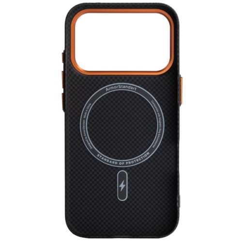 Чохол до мобільного телефона Armorstandart LikeCarbon2 SE MagCase Apple iPhone 17 Pro Kevlar Black Orange (ARM89164)