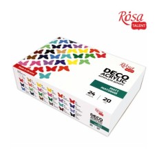 Акрилові фарби Rosa для декору матові 24 кол по 20 мл (4823098523963)