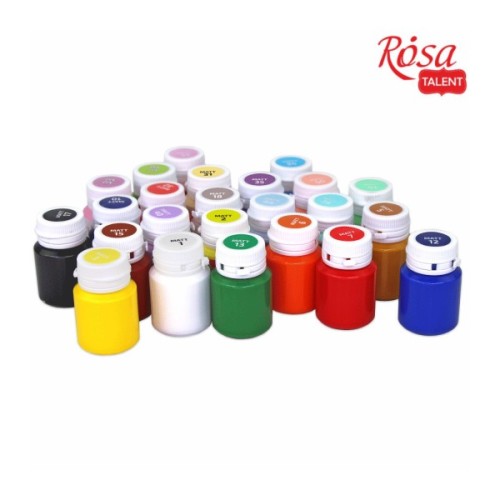 Акрилові фарби Rosa для декору матові 24 кол по 20 мл (4823098523963)