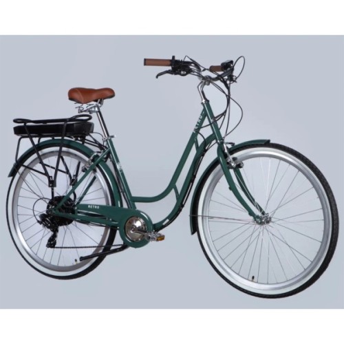 Електровелосипед Dorozhnik 28" eRETRO Vbr FR рама-19" 36B 13А*г 500Вт 2026 зелено-сірий (ELB-D-28-111)