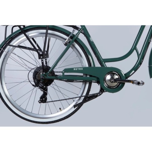 Електровелосипед Dorozhnik 28" eRETRO Vbr FR рама-19" 36B 13А*г 500Вт 2026 зелено-сірий (ELB-D-28-111)