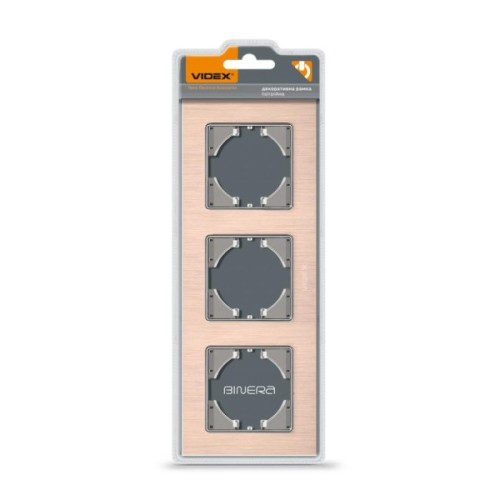 Рамка Videx BINERA мідний алюміній 3 поста (VF-BNFRA3H-CP)