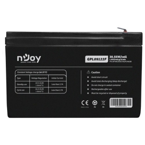Батарея до ДБЖ nJoy 12V 9Ah (BTVACIUOCTA2FCN02B) AGM (GPL09122F)
