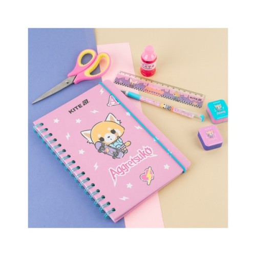 Блокнот Kite на спіралі A5 Aggretsuko , 80 аркушів, клітинка (AR25-190)