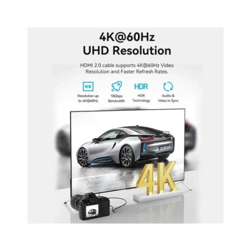 Кабель мультимедійний HDMI M to HDMI micro M 1.0m 4K60Hz black Vention (AGIBF)