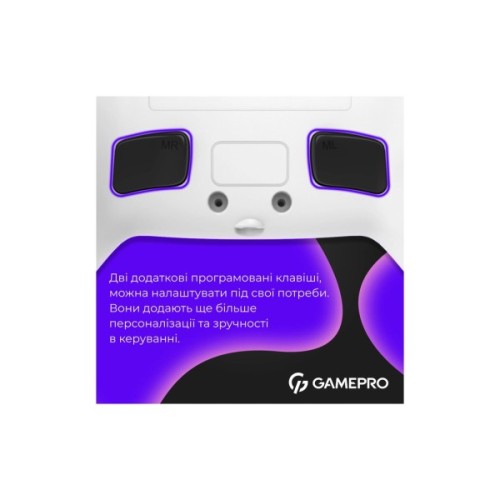 Геймпад GamePro GPS13W BT 5.3/USB/PC/iOS/Android/PS3/PS4 RGB White (GPS13W)