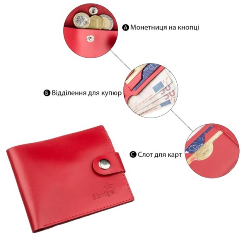 Портмоне Shvigel Шкіряне Червоне (16210)