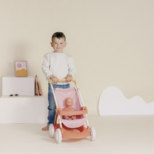 Коляска для ляльок Smoby Baby Nurse Теракотова пудра. Прогулянка, з корзиною, 18 міс.+ (7600254024)