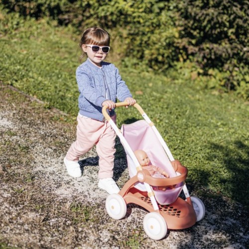 Коляска для ляльок Smoby Baby Nurse Теракотова пудра. Прогулянка, з корзиною, 18 міс.+ (7600254024)