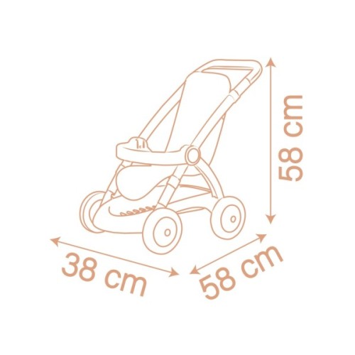 Коляска для ляльок Smoby Baby Nurse Теракотова пудра. Прогулянка, з корзиною, 18 міс.+ (7600254024)