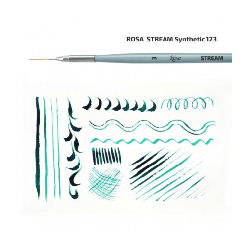 Пензлик для малювання Rosa Синтетика кругла, лайнер, STREAM 123/3, № 1 (4823098517030)