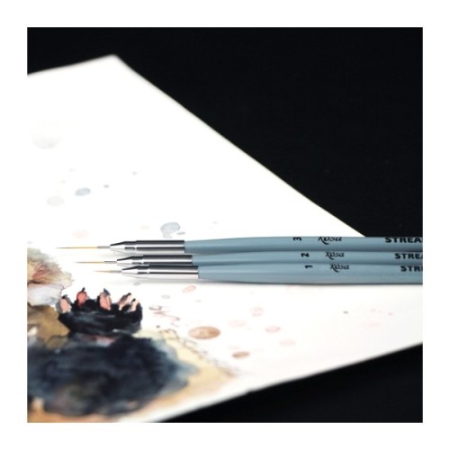 Пензлик для малювання Rosa Синтетика кругла, лайнер, STREAM 123/3, № 1 (4823098517030)