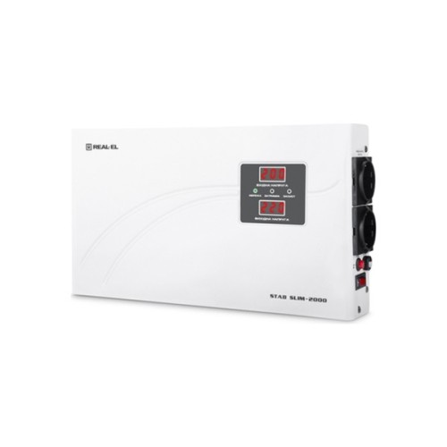 Стабілізатор напруги REAL-EL STAB SLIM-2000, white (EL122400008)