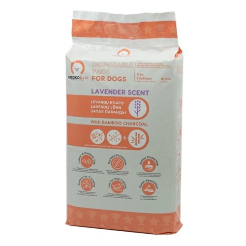 Пелюшки для собак MISOKO&CO з вугіллям та ароматом лаванди 60х90 см 10 шт (SHAMSK63057)