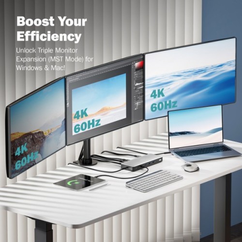 Порт-реплікатор Digitus USB-C > 3xHDMI/2xDP/4xUSB-A/USB-C/RJ54/DC/Audio (DA-70918)