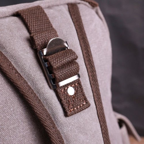 Сумка Vintage Через плече з щільного текстилю Сіра (22442)