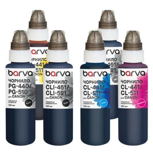 Чорнило Barva Canon PGI-425PGBK pigm + CLI-426BK/C/M/Y/GY 6x100 мл special (CPGI425-100-2MP)