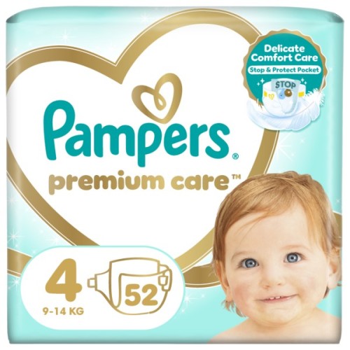 Підгузки Pampers Premium Care Maxi Розмір 4 (9-14 кг) 52 (4015400278818)