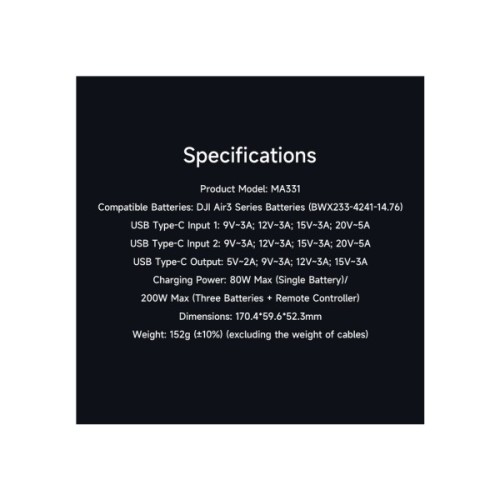 Зарядний пристрій для дрона iSDT MA331 Air 3 Series Charging Hub (iSDT-MA331)