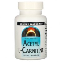 Вітамінно-мінеральний комплекс Source Naturals Ацетил-L-Карнітин 500 мг, Acetyl L-Carnitine, 60 таблеток (SNS-00499)