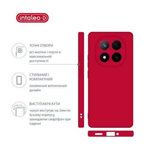 Чохол до мобільного телефона Intaleo Silicone Xiaomi Redmi Note 14 Pro Plus Red (1283126617263)