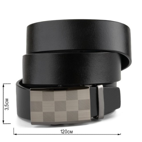 Ремінь Vintage З автоматичною пряжкою шахівниця Чорний (20266)