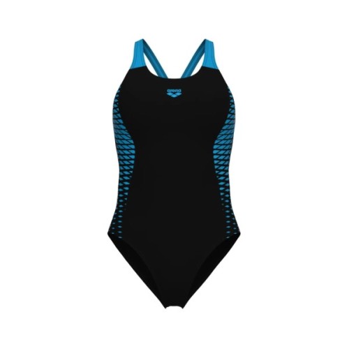 Купальник Arena Openings Swimsuit V Back Lb 008063-580 чорно-бірюзовий 42 (3468337415831)