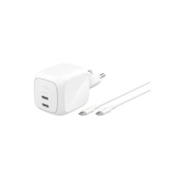 Зарядний пристрій Belkin 2xUSB-C PD67W GaN PPS + cable USB-C to USB-C 2.0m white (WCH020KQ2MWH-B6)