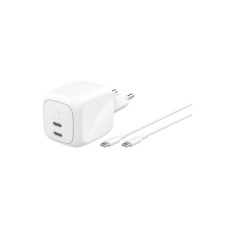 Зарядний пристрій Belkin 2xUSB-C PD67W GaN PPS + cable USB-C to USB-C 2.0m white (WCH020KQ2MWH-B6)