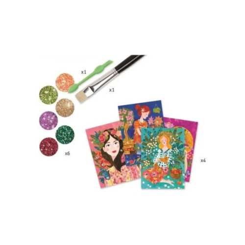 Набір для творчості Djeco Аромат квітів художній комплект для малювання блискітками (DJ09508)