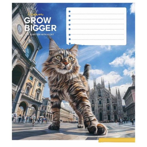 Зошит Школярик Gigantic cats 12 аркушів лінія (012-3451L)