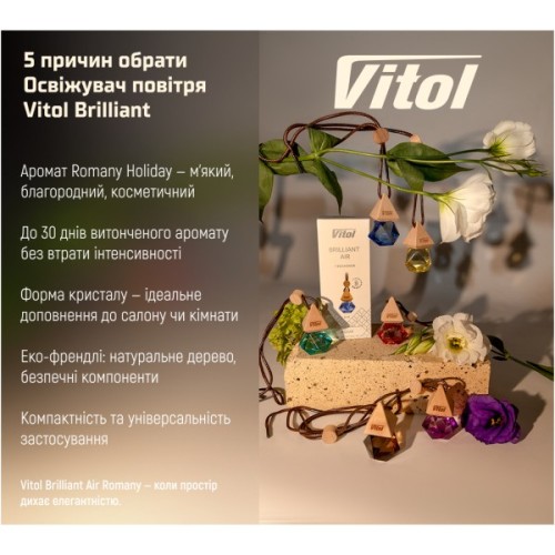 Ароматизатор для автомобіля VITOL Air Romany Holiday 8мл (VBA04)
