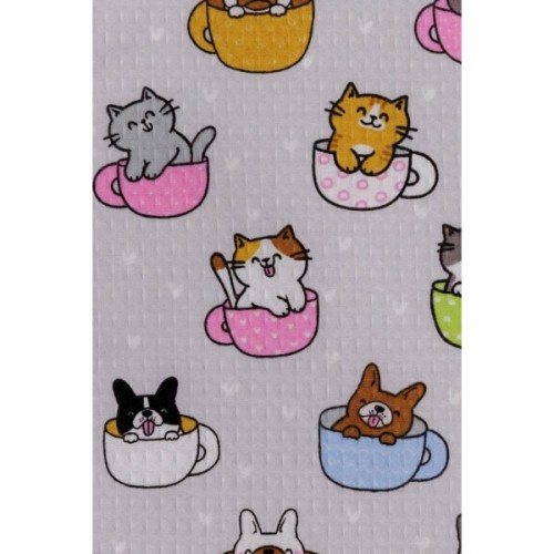 Рушник Прованс кухонний вафельний Кошенята у чашці 37 х 50 см (044927)