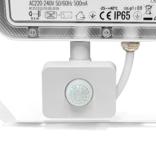 Прожектор Videx F5 100W 3000-5000-6500K з датчиком руху 230V White (VL-F5-100CW-S)