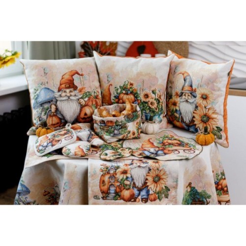 Наволочка Прованс гобеленова декоративна арбузові гноми з грибом 45х45 (036212)