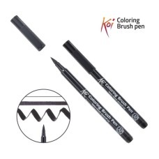 Художній маркер KOI Маркер-пензель акварельний Чорний, 49 (084511393370)