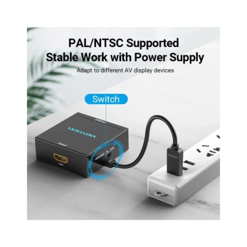 Конвертор HDMI to RCA Metal Type black Vention (AEEB0)