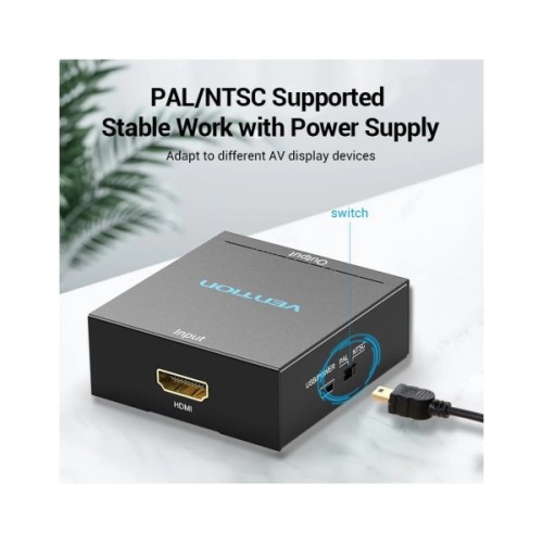 Конвертор HDMI to RCA Metal Type black Vention (AEEB0)