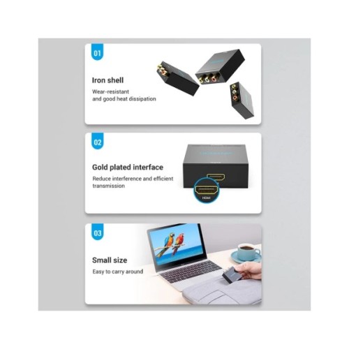 Конвертор HDMI to RCA Metal Type black Vention (AEEB0)