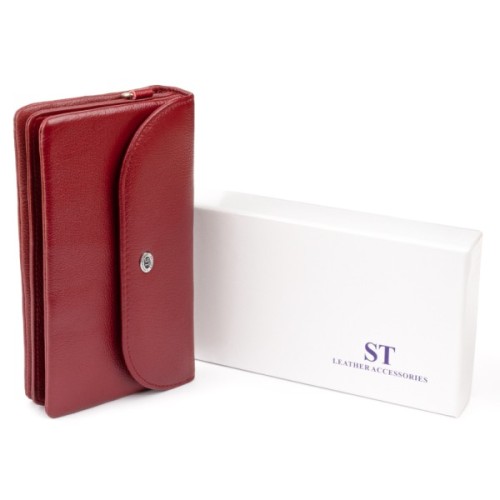 Гаманець ST Leather Зі шкіри Бордовий (19318)